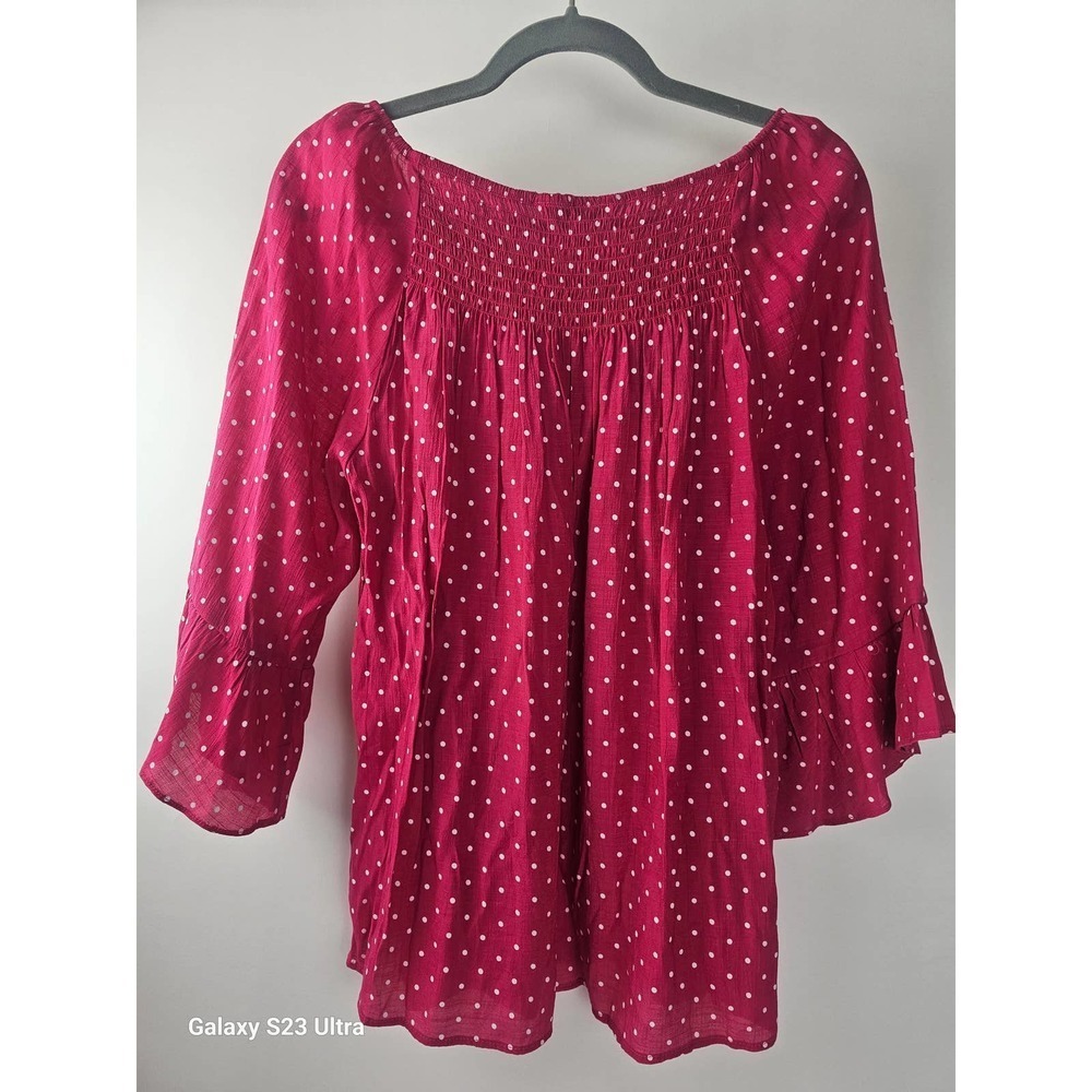 Women's szM, Counterparts pink polka dot blouse - Picture 7 of 7